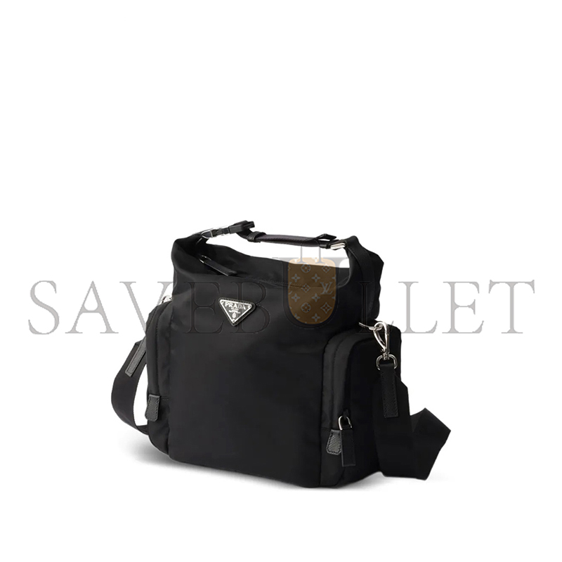 PRADA RE-NYLON AND SAFFIANO LEATHER SHOULDER BAG 2VH212 (25.5*20*12cm)